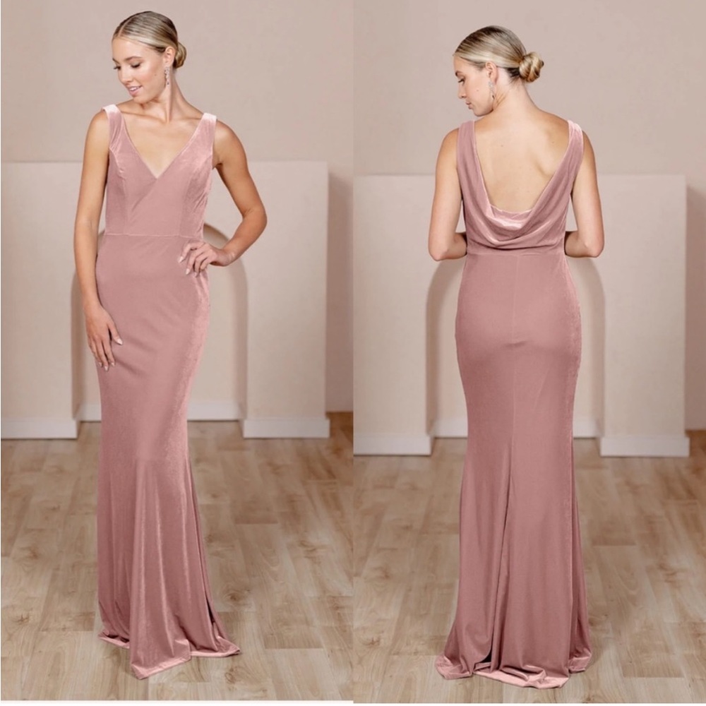 Dakota Velvet Dress - Blush, size: 6, color: 604 length: Regular Maxi: 46in